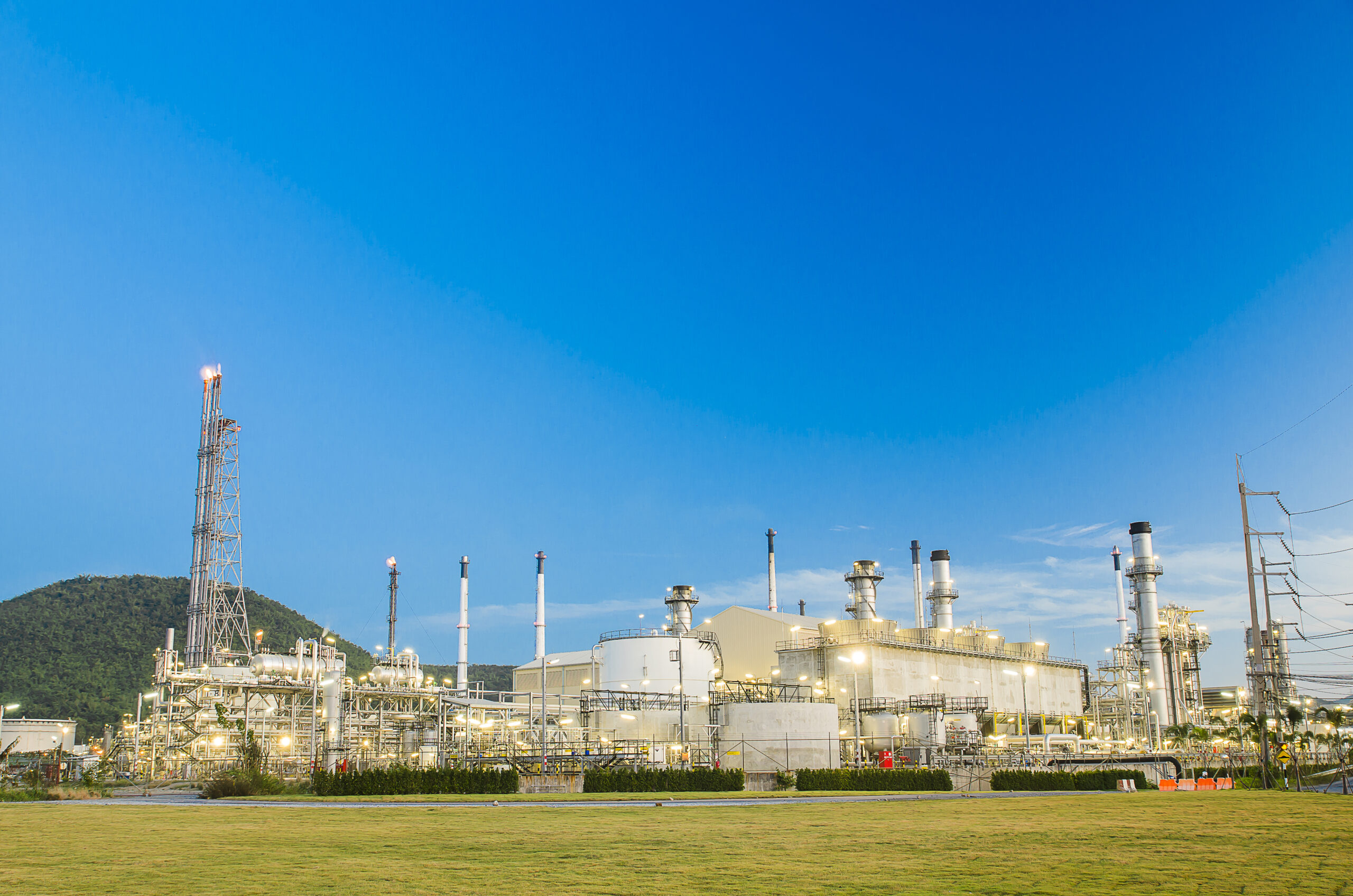 petrochemical plant with oil refinery industry and gas industry